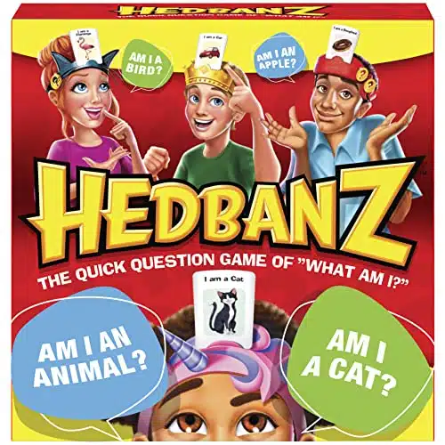 Hedbanz Picture Guessing Board Game Edition Family Games Games for Family Game Night Kids Games Card Games, for Families and Kids Ages +