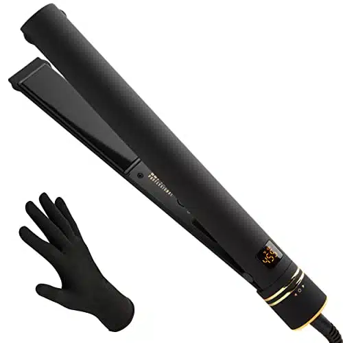 Hot Tools Pro Artist Black Gold Evolve Ionic Salon Hair Flat Iron  Long Lasting Finish for Straightening Hair, (in)