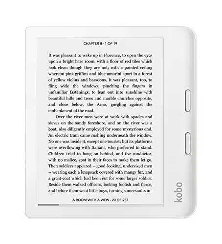 Kobo Libra  eReader  â Glare Free Touchscreen  Waterproof  Adjustable Brightness and Color Temperature  Blue Light Reduction  eBooks  WiFi  GB of Storage  Carta E Ink Technology  White