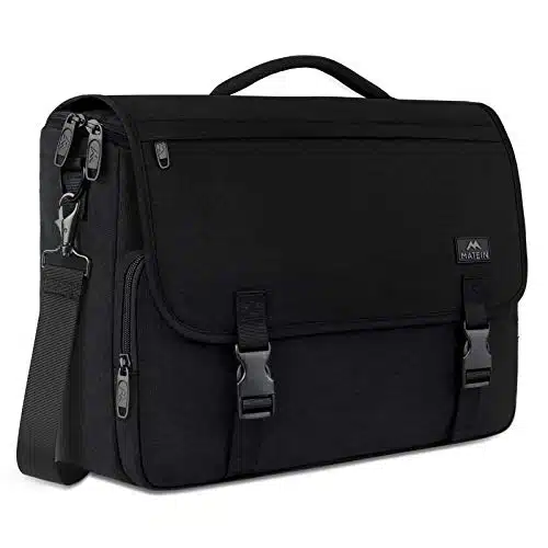 Messenger Bag for Men, Women Briefcases Lightweight Men's Laptop inch Water Resistant Crossbody College Satchel Bags Computer Work Office with Shoulder Strap, Mens Gift Ideas, Black