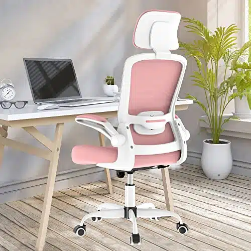 Mimoglad Office Chair, High Back Ergonomic Desk Chair with Adjustable Lumbar Support and Headrest, Swivel Task Chair with flip up Armrests for Guitar Playing, Years Warranty