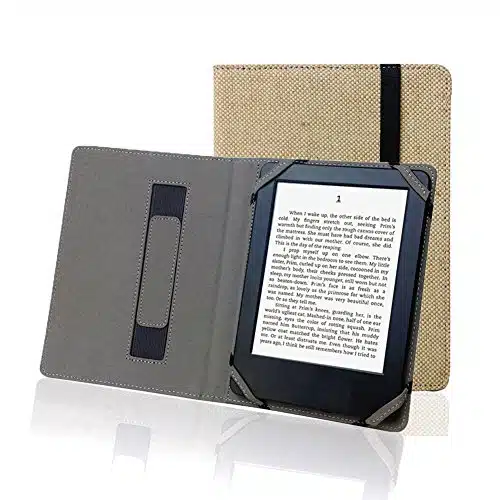 Natural Linen Case Cover for ebook Reader Universal Hemp Case Cover for SonykobotolinoPocketbook inch ebook Reader (Sahara Brown)