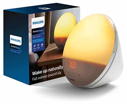 Philips SmartSleep Wake up Light, Colored Sunrise and Sunset Simulation, Natural Sounds, FM Radio & Reading Lamp, Tap Snooze, HF