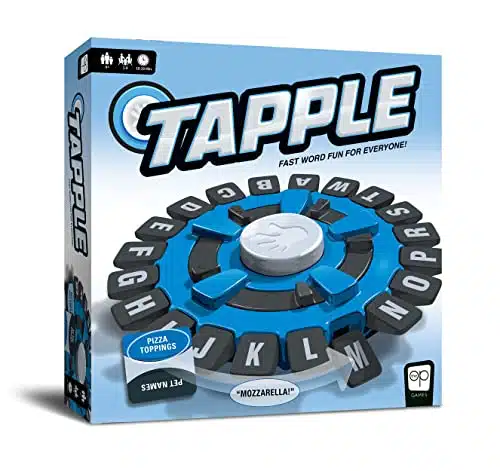 USAOPOLY TAPPLEÂ® Word Game  Fast Paced Family Board Game  Choose a Category & Race Against The Timer to be The Last Player  Learning Game Great for All Ages