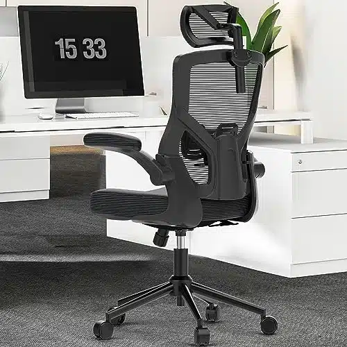 ð¯ð¶ð´ð¬ ð¶ð­ð­ð°ðªð¬ ðªð¯ð¨ð°ð¹, Ergonomic Mesh Desk Chair, High Back Computer Chair  Adjustable Headrest with Flip Up Arms, Lumbar Support, Swivel Executive Task Chair (Modern, Black)