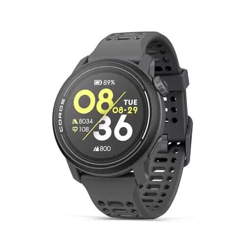 COROS PACE Sport Watch GPS, Lightweight and Comfort, Days Battery Life, Dual Frequency GPS, Heart Rate, Navigation, Sleep Track, Training Plan, Run, Bike, and Ski (Black Silicone)