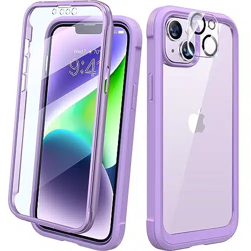 Diaclara Designed for iPhone Plus Case, Full Body Rugged Case with Built in Touch Sensitive Anti Scratch Screen Protector, with Camera Lens Protector for iPhone Plus (Peri Purple)