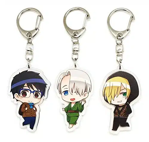 EBTY DREAMS Inc.   Set of Yuri On Ice Acrylic Keychain Yuuri Katsuki, Victor Nikiforov, Yuri Plisetsky v