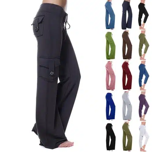 Gift Cards Prime Deals of The Day Today only Womens Bootcut Yoga Pants with Cargo Pockets Stretchy Palazzo Pants Long Ladies Wide Leg Workout Pants Baggy Cargo Sweat Pants Under Dollar Items