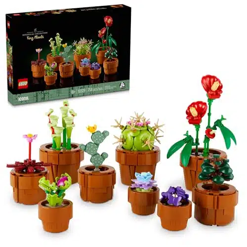 LEGO Icons Tiny Plants Building Set, Cactus DÃ©cor Gift Idea for Flower Lovers, Carnivorous, Tropical and Arid Flora, Build and Display, Botanical Collection, Creative Building Sets for Adults,