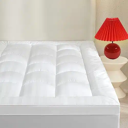 MIROUT Mattress Topper Queen Size, Extra Thick Cooling Mattress Pad Cover with inch Deep Pocket, D Snow Down Alternative Fill Pillow Top