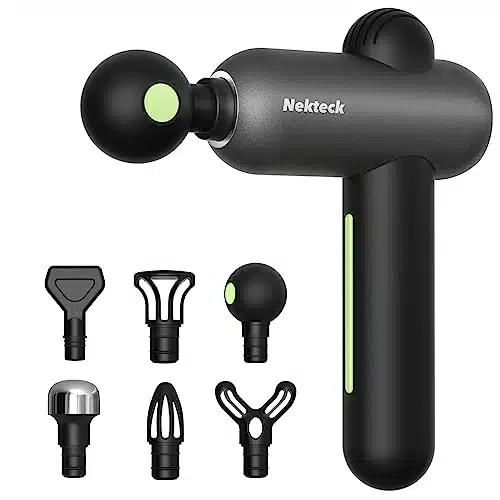 Nekteck Massage Gun for Deep Tissue Muscle Pain Relief, Handheld Electric Percussion Massager Perfect for Neck, Back, Foot and Full Body Tension, Super Quiet and USB C Charging, Black