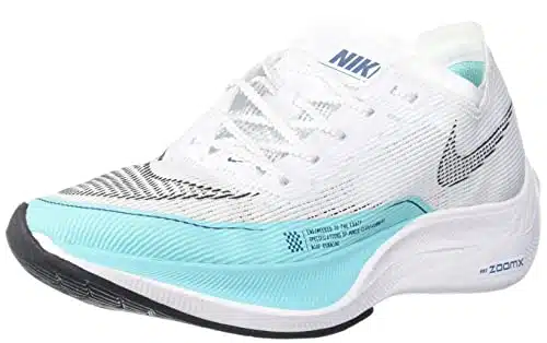 Nike Womens ZoomX Vaporfly Next%, WhiteBlack Aurora Green,