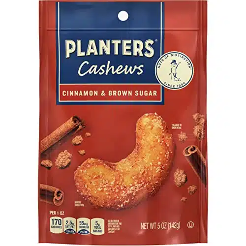 PLANTERS Cashews Cinnamon & Brown Sugar, Party Snacks, Oz Bag