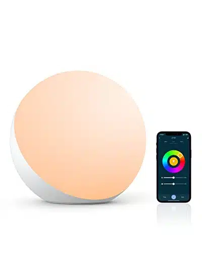 Smart Table Lamp, Dimmable Desk Lamp with AppVoice Control, LED RGB Color Changing Touch Lamp, Night Lamp for Bedroom Compatible with Alexa and Google Home