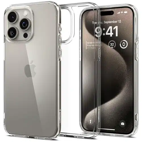 Spigen Ultra Hybrid Designed for iPhone Pro Case (), [Anti Yellowing] [Military Grade Protection]   Crystal Clear