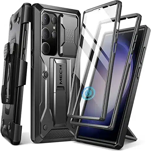 Tongate for Samsung Galaxy SUltra Case, [Bulit in Slide Camera Cover & Screen Protector] [Front Frame] Military Grade Shockproof SUltra Phone Case with Kickstand & Belt Clip , Black