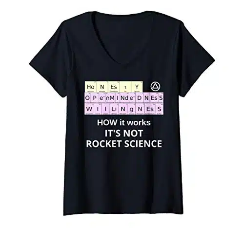 Womens HOW it Works Not Rocket Science Periodic Elements AA V Neck T Shirt