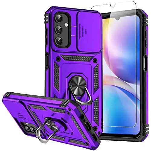 for Galaxy AG Phone Case,Galaxy AG Case,with Screen Protectors and Camera Cover,[Military Grade] ft.Drop Tested Cover with Magnetic Kickstand Protective Case for Samsung AG, Purple