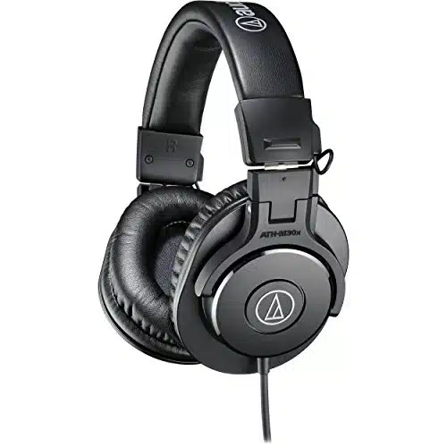 Audio Technica ATHx Professional Studio Monitor Headphones, Black