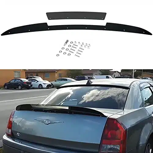 Bonbo Rear WickerBill Spoiler for Chrysler SRT , Add on Type Piece Rear Wicker Bill Spoiler Includes RivNut Tool