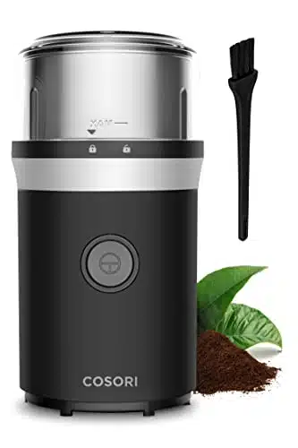 COSORI Coffee Espresso Grinder Electric, Food Grade Stainless Steel Blades, Cups, Black