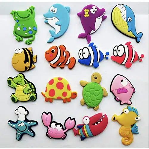 CheeseandU PCS Cute Cartoon Ocean Animals Stereo Refrigerator Fridge Magnets D Sea Animal Fish Fridge Magnet for Kids Toddlers Whiteboard Noticeboard Toys Home Decoration Stickers