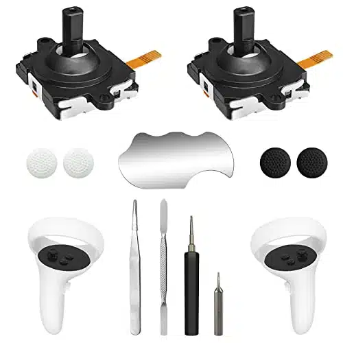 Joystick Replacement Kit for Oculus Quest Controller, OLCLSS Accessories for Oculus Quest Controller and Meta Quest Controller, Include Joysticks, TScrewdriver, Tweezer, Pry Tool, Caps