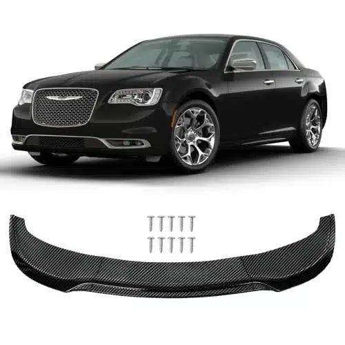 KKoneAuto Front Bumper Lip Compatible with C S SRT Door Sedan Model, Front Air Dam Chin Spoiler Splitter Pcs, Carbon Fiber Style