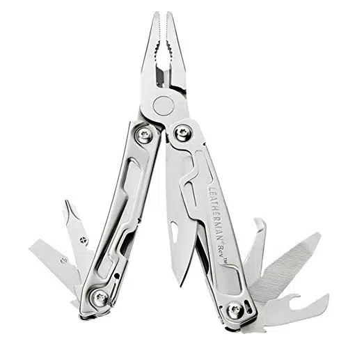 LEATHERMAN, Rev Pocket Size Multitool with Package Opener and Screwdrivers, Stainless Steel