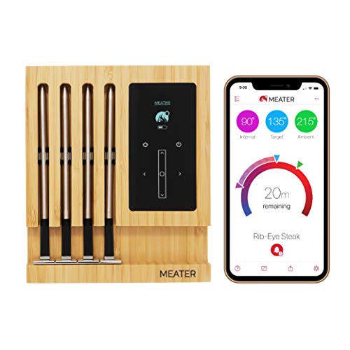 MEATER Block Probe Premium WiFi Smart Meat Thermometer  for BBQ, Oven, Grill, Kitchen, Smoker, Rotisserie  iOS & Android App  Apple Watch, Alexa Compatible  Dishwasher Safe