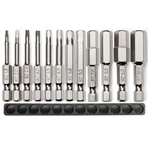 Metric Allen Wrench Drill Bit Set   Premium pc Complete SAE Set wStorage Case and Bit Holder   mm   mm in Hex Shank Magnetic Bit Set   The GIFD Collection SSteel Long in Drive Heads.