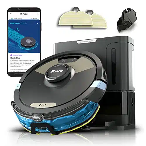 Shark AI Ultra in Robot Vacuum & Mop with Sonic Mopping, Matrix Clean, Home Mapping, HEPA Bagless Self Empty Base and icrofiber Mopping Pads