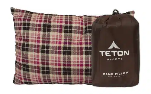 TETON Sports Camp Pillow; Great for Travel, Camping and Backpacking; Washable, Brown