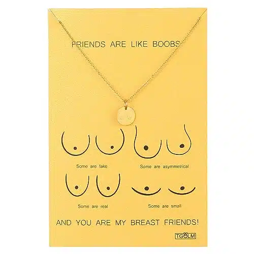 TGOLM Dainty Friends Like Boobies Breast Necklace for BFF Womens Round Boobs