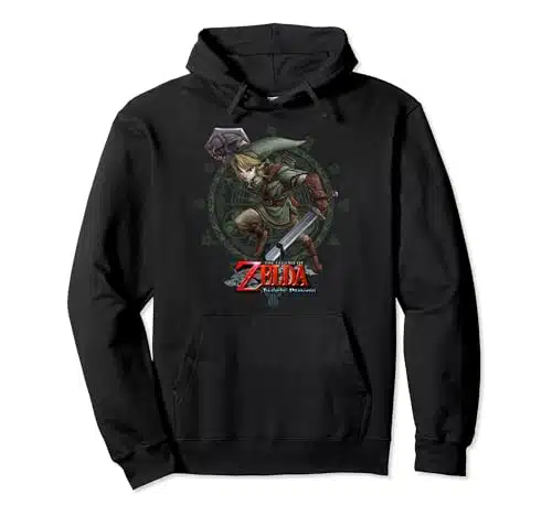 Zelda Twilight Princess Link Action Pose Logo Pullover Hoodie