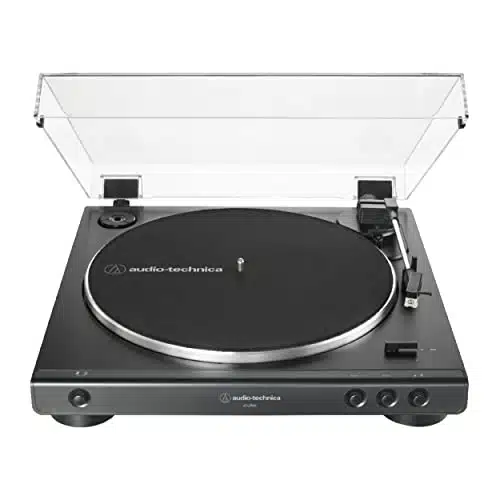 Audio Technica AT LPX BK Fully Automatic Belt Drive Stereo Turntable, Black, Hi Fi, Speed, Dust Cover, Anti Resonance, Die Cast Aluminum Platter