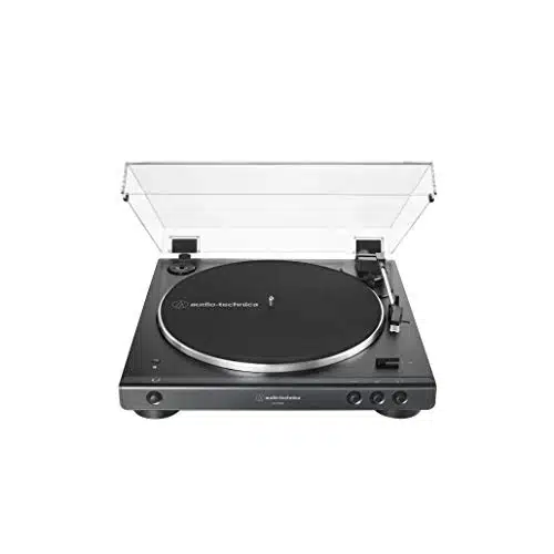 Audio Technica AT LPXBT BK Fully Automatic Bluetooth Belt Drive Stereo Turntable, Black, Hi Fi, Speed, Dust Cover, Anti Resonance, Die cast Aluminum Platter