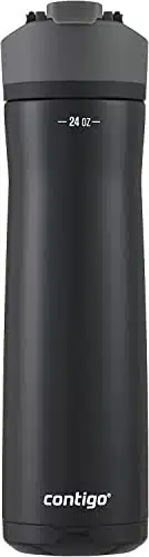 Contigo Cortland Chill Stainless Steel Insulated Water Bottle, oz, Licorice   Autoseal Spill Proof Lid Great for On the Go   Keep Drinks HotCold   Fits Most Cup Holders   Incl