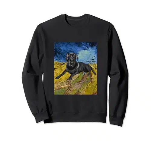 Labrador Retriever With Fishing Rod Van Gogh Aesthetic Sweatshirt