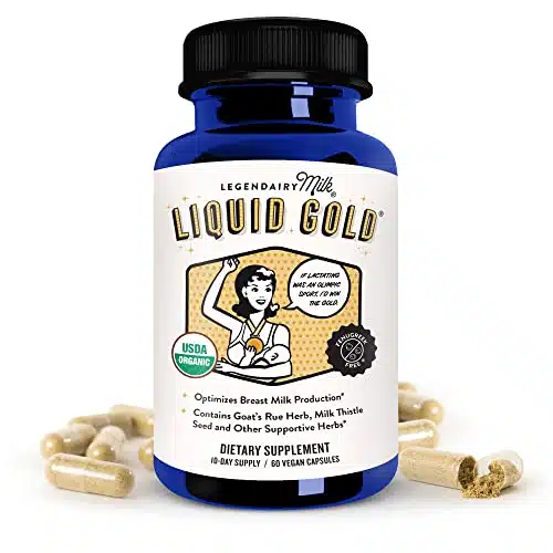 Legendairy Milk Liquid Gold Lactation Supplement, Organic Goat's Rue Lactation Support with Milk Thistle, Shatavari, Fennel, Alfalfa and Anise, Breastfeeding Supplements, Vegan Capsules