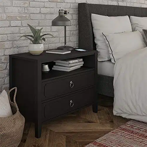 Novogratz Her Majesty Drawer Nightstand, Black