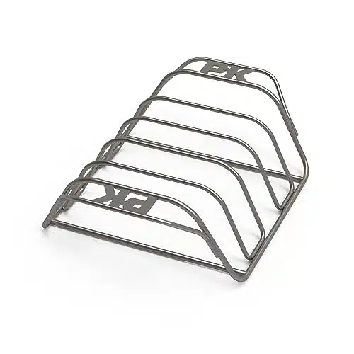 PK Grills Stainless Steel BBQ Rib Rack for Grilling, Smoking, & Roasting, Barbecue Grill Oven Accessories, PKUA RR SS