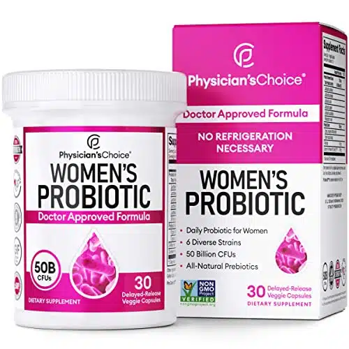 Physician's Choice Probiotics for Women   PH Balance, Digestive, UT, & Feminine Health   Billion CFU   Unique Strains for Women   Organic Prebiotics, Cranberry Extract+   Wome