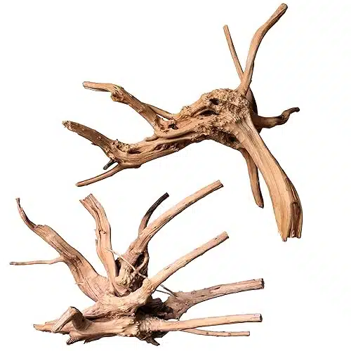 majoywoo Natural Large Driftwood for Aquarium Decor Reptile Decor, Assorted Spider Wood Branch Pcs, Fish Tank Decoration