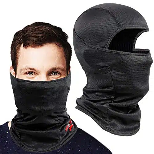 Badass Moto Motorcycle Balaclava Face Mask Men. Black Ski Mask, Motorcycle Mask, Neck Gaiter or Du Rag. Protects from Dust, Sun, Wind. Breathable Motorcycle Gear Fits Under He