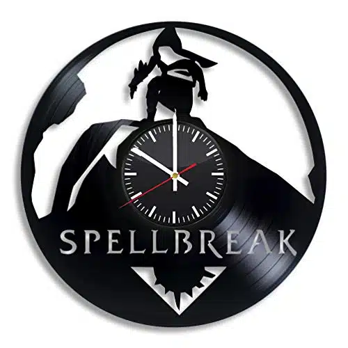 BroStore Decor Clock Compatible with Spellbreak Vinyl Wall Clock, Wall Clock in The Children Room, Clock with The Image of a Video Game, Art, Gift for Any Occasion