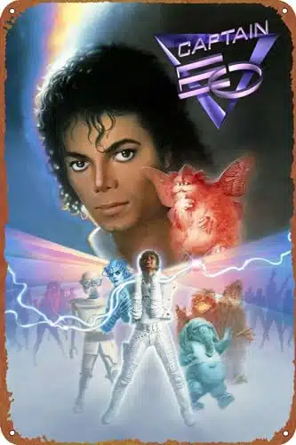 Captain EO Movie Poster Retro Metal tin Sign Halloween Tin Sign,Cave,Bar,Club, Home Wall Art Metal Tin Sign xinches