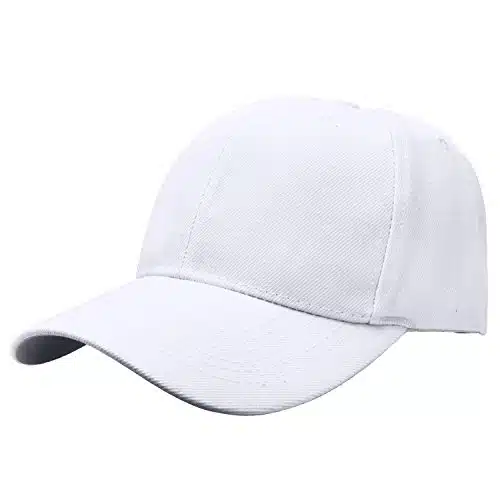 Falari Baseball Cap Adjustable Size for Running Workouts and Outdoor Activities All Seasons (pc White)