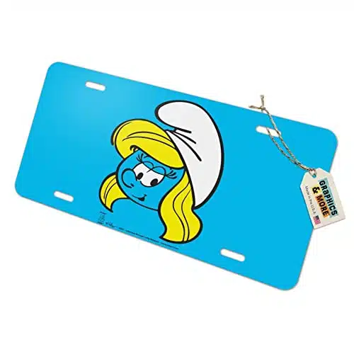 GRAPHICS & MORE Smurfette Face Novelty Metal Vanity Tag License Plate